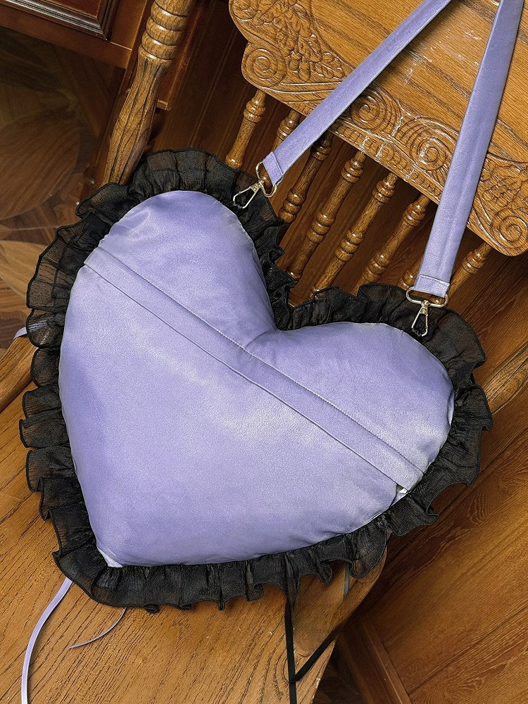 Heart-shaped Purple Pink Sweet Bag Hand / Teddy Lolita Patch