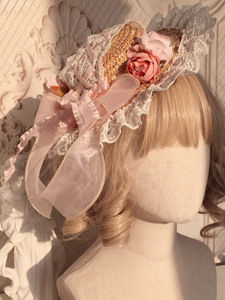 With 3 Color Mini Straw Lolita Clips Hat Country Options