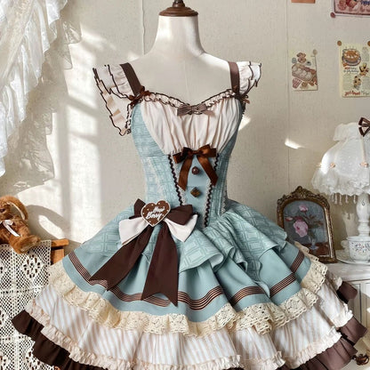 Lolita Hawthorn Berry Mint Chocolate Fluffy Short Puff Dress