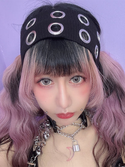 Cutout Punk Black Pop Y2K Details Haarband