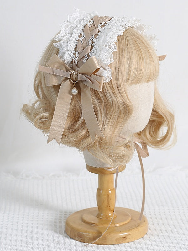 Hairband Lace With Bowknot Colors Cute 7 Bead Charm Sweet Lolita