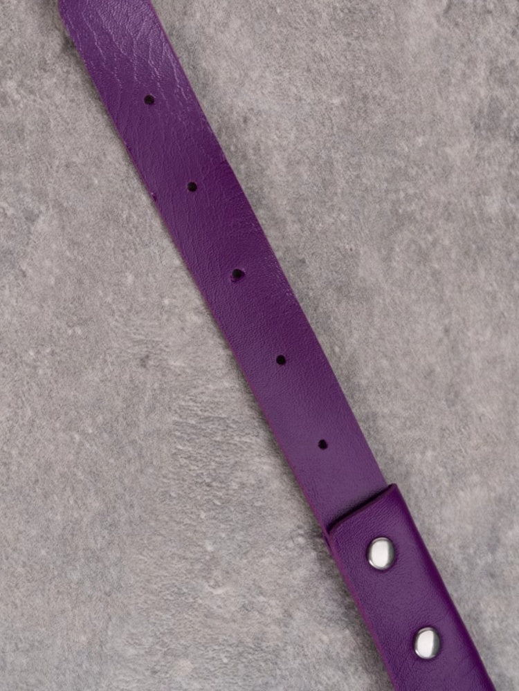 Bird Choker Silver Gothic Pendant Purple Bone Studs Details