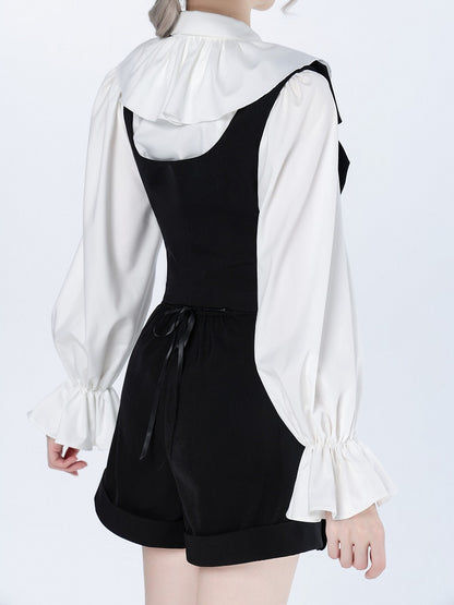 Black Lapel Waistcoat with Silver Button Accents - DevilInspired Exclusive Collection