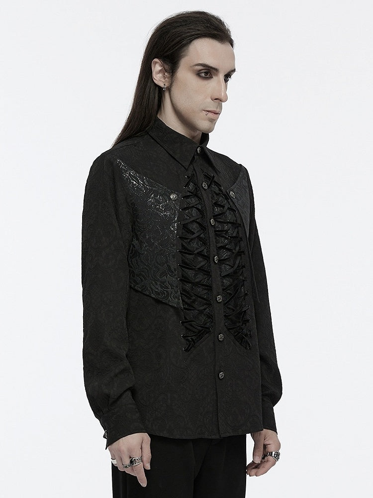 Goth Structured Men's Shirt Black