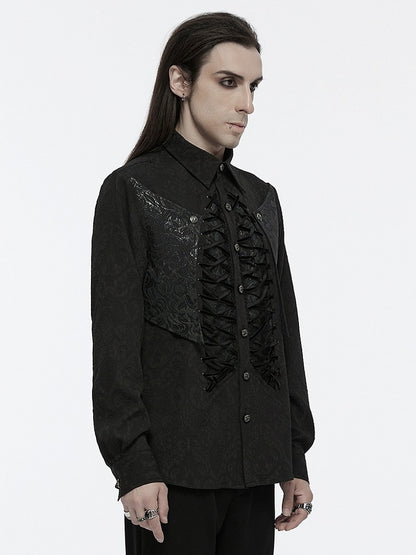 Goth Structured Men's Shirt Black