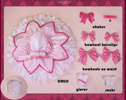 Puella Magi Madoka Magica Kaname Madoka Rosa Kleid Cosplay-Kostüm im Lolita-Stil