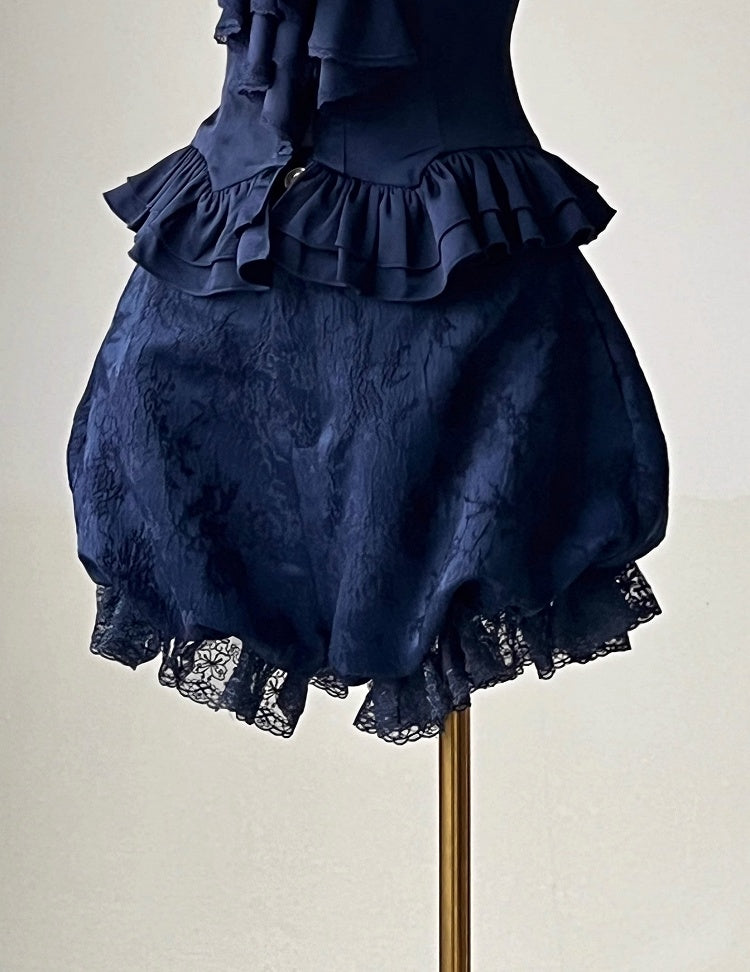 Dunkelblaue Gothic Lolita Pumphose