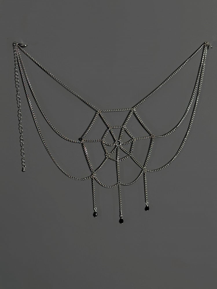 Kette / Rotes Gothic Lolita Accessoire Web Schwarze Taillenspinne