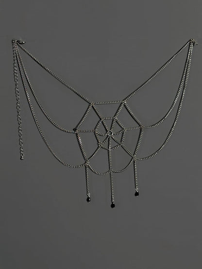 Kette / Rotes Gothic Lolita Accessoire Web Schwarze Taillenspinne