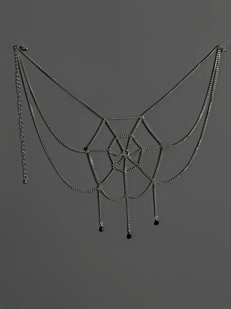 Black / Red Spider Web Waist Chain Gothic Lolita Accessory