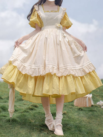 Spitzenbesatz aus Baumwolle in Beige für Überkleider