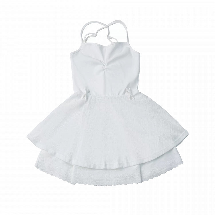 Double-Layer Slip Dress in White (Short Version) - PINK SAVIOR