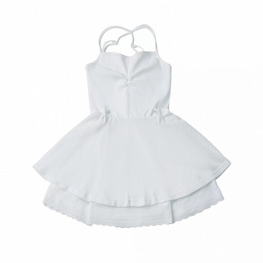 Double-Layer Slip Dress in White (Short Version) - PINK SAVIOR