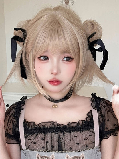 ウィッグ 35CM ヘアクリップ + ブロンド ダブルストレート アクセサリー 長さ