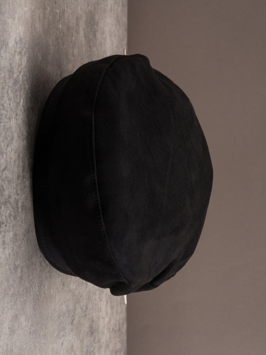 Beret Black Trim Gothic Hat Ruffled Pin Decorated