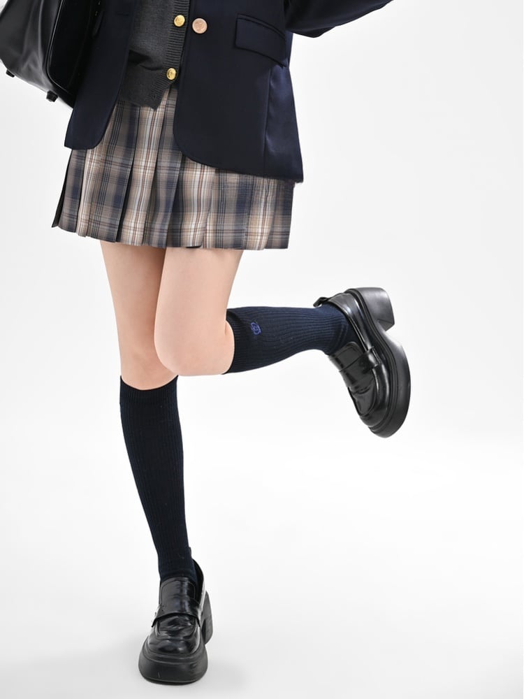 Dusty Purple Plaid Preppy Style 42CM/45CM/48CM/56CM JK Uniform Pleated Skirt