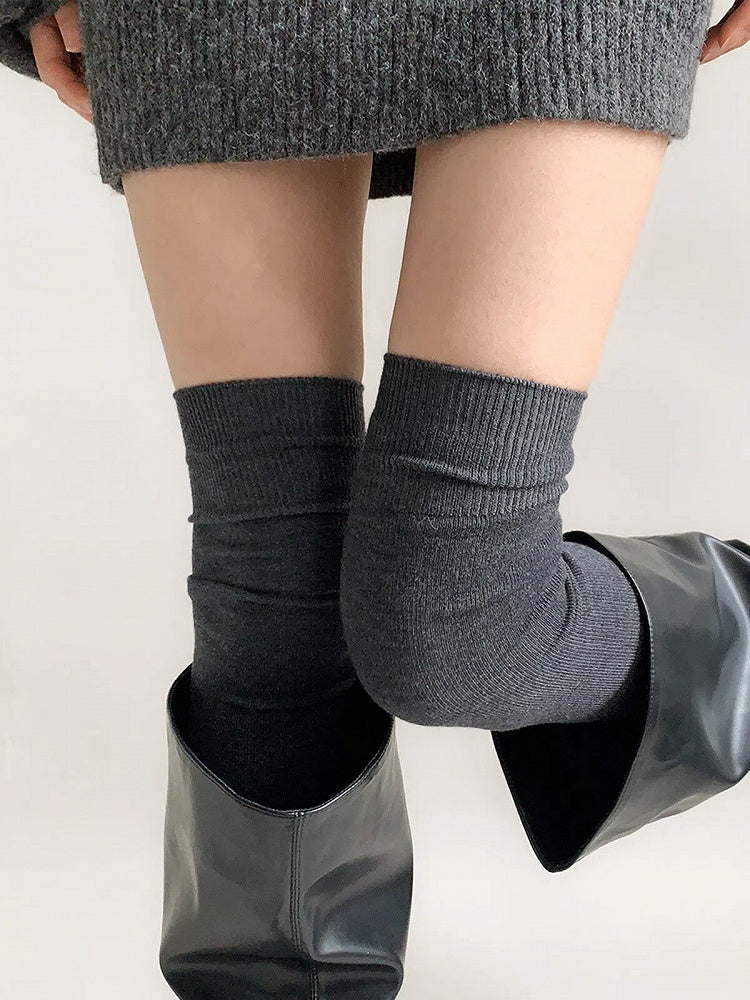 Stockings Ribbed (6 Colors) Knit Warm
