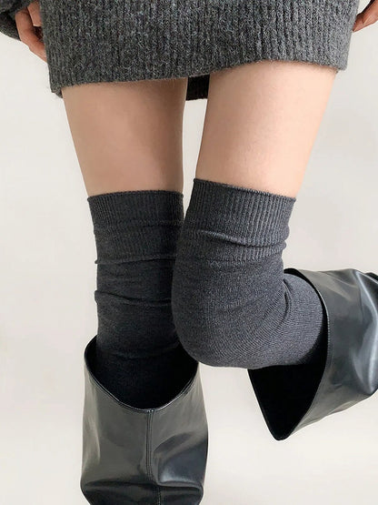 Stockings Ribbed (6 Colors) Knit Warm