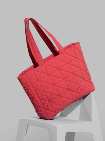 Chic Red Quilted Tote Bag - Lightweight  Large Capacity