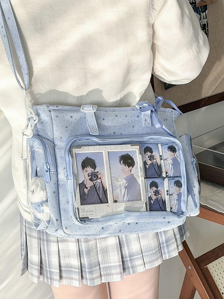 Star Light Otaku Dot Ita Bag Crossbody with Blue Style Side Pockets Design Sweet