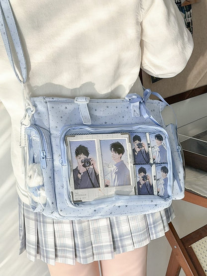 Star Light Otaku Dot Ita Bag Crossbody with Blue Style Side Pockets Design Sweet