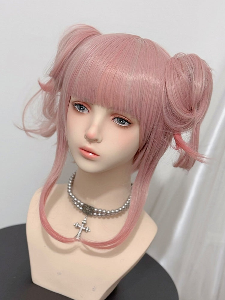 Pony Clips Klaue Länge Rosa 30CM Wellig Perücke 38CM Pferdeschwanz Mit + Air Doppel