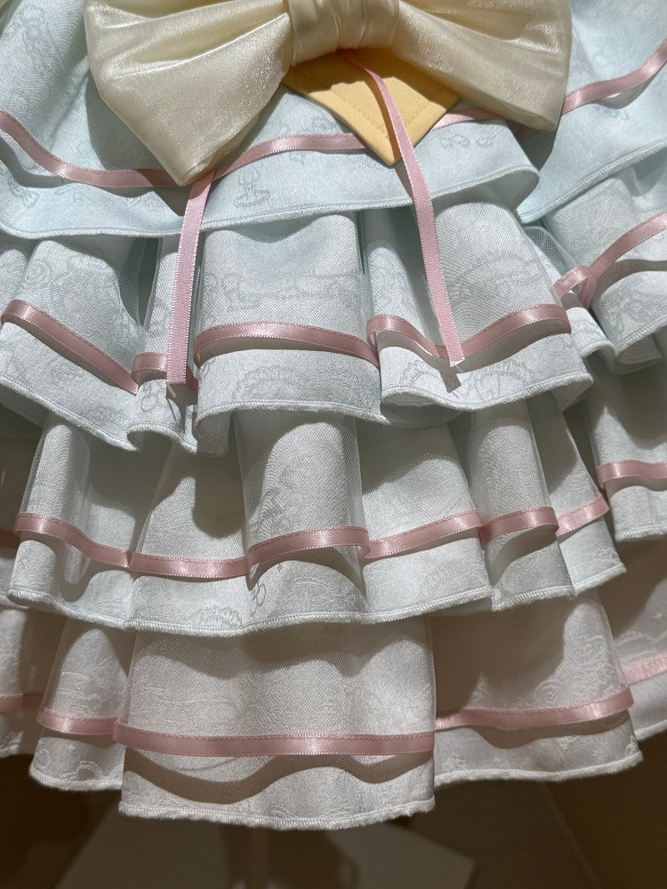 Bear Angel Lolita Full Set: Short-Sleeve Top, Ruffle Skirt, Wings & Bow - Sweet Dream Box