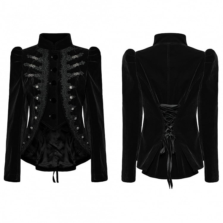 Black Gothic Chinese Style Coat