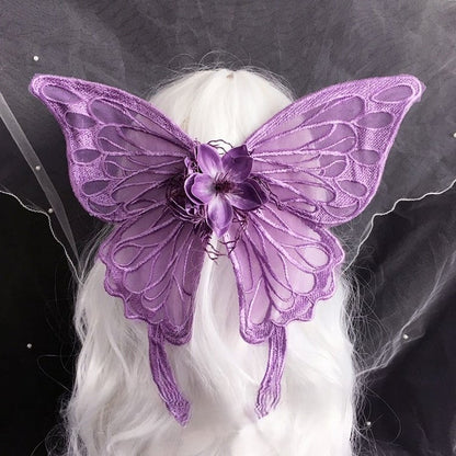 Decorated Option Large Hairclip Butterfly 3 Floral