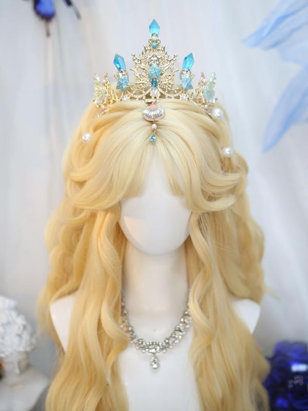 Blonde Long Light Curtain With Wavy Bangs Wig