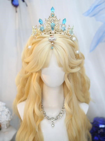 Blonde Long Light Curtain With Wavy Bangs Wig