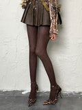 Y2K Coffee Openwork Tights