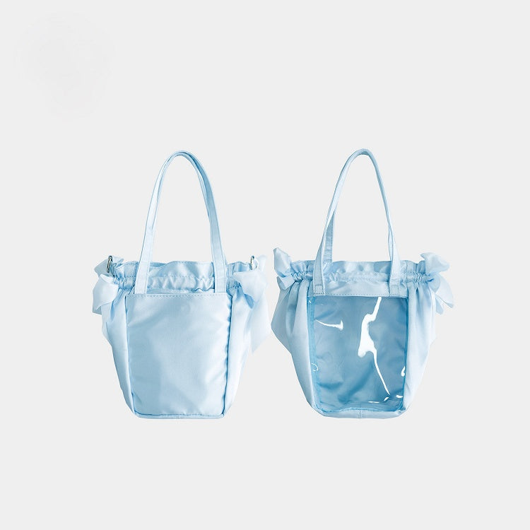 Bow Lace Blue Satin Daily Ita Bag
