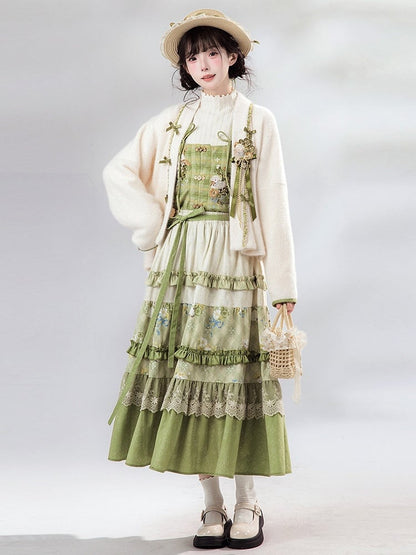 Hanfu Beige Knit Top for Autumn & Winter - Luo Xiu Dong Xiang
