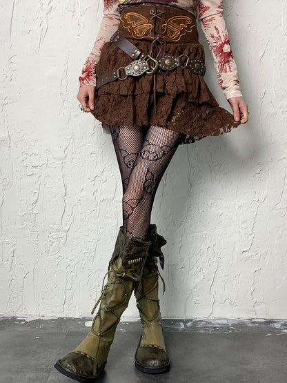 Design Tights Black Y2K Fishnet