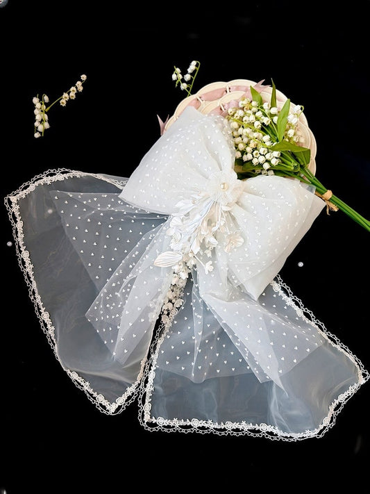 Head Lolita Charms Veil White of Bow with Valley Large the Lily