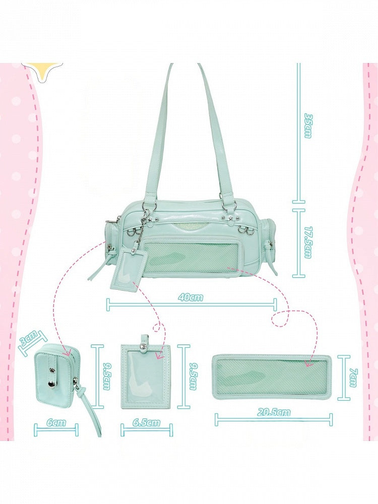 Green Kawaii Ita Bag with Transparent Window - DRDR