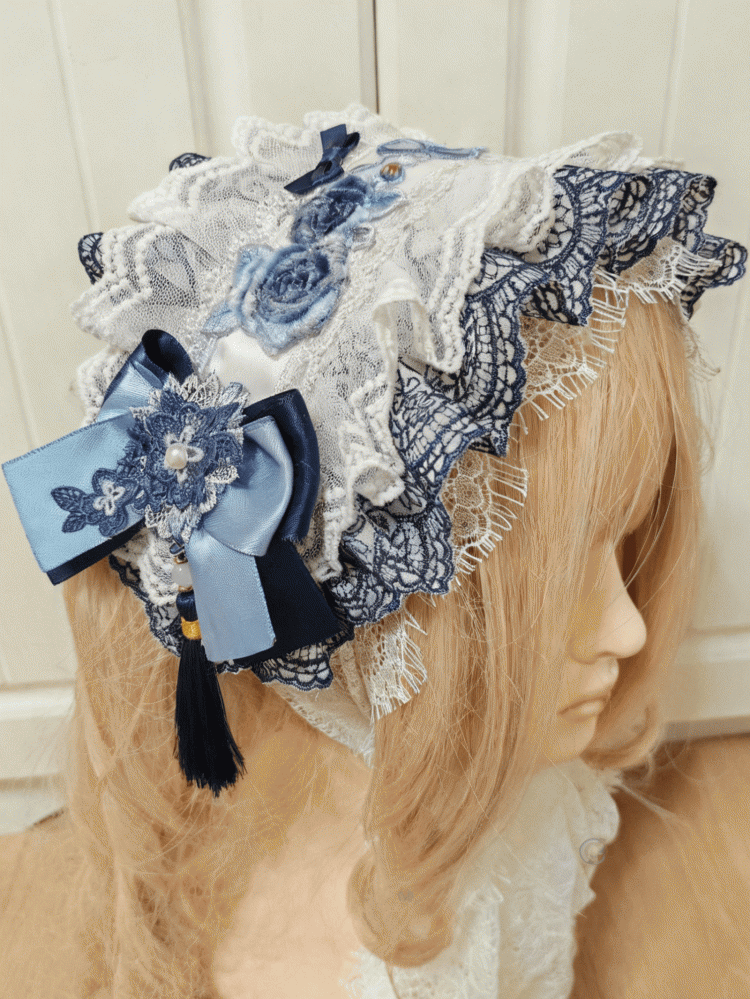 Lace 2 Color Hairband Tassel With Floral Lolita Bowknot Options