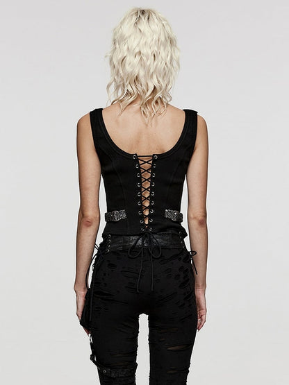 Jacquard Vest Black Steampunk Silver