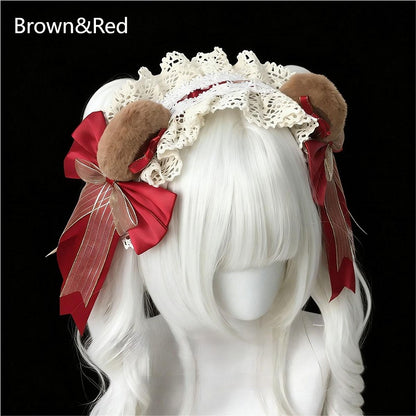 Lace Ear Colors KC with 3 Accent Bow Trim Bear