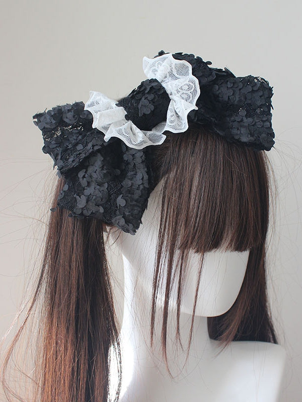 Bowknot Options Hairclip 5 Color Lace Design Trim Petal