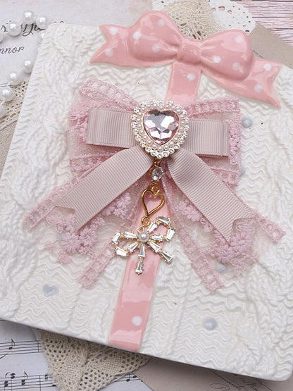 Lace Hairclip Color Jirai Bowknot Heart Rhinestone Charm Options Kei 4