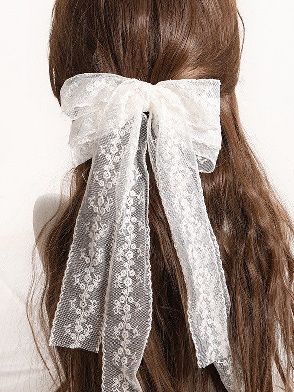 Options Lolita 3 Hairclip Large Lace Bowknot