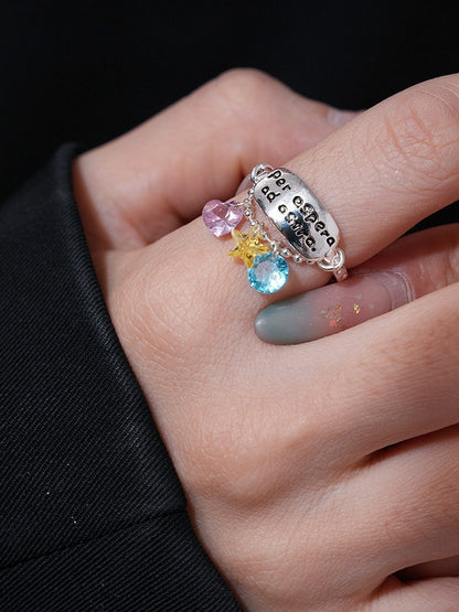 Star Rhinestone Decoration Y2K Ring - Kiwi Store