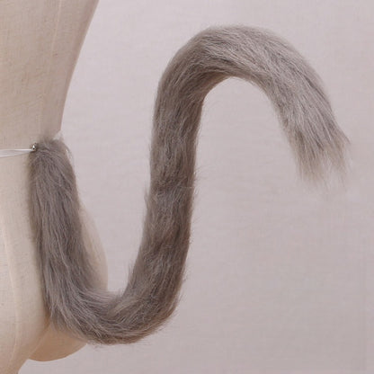 Kitty Fur Tail Faux Gray/Purple 9CM