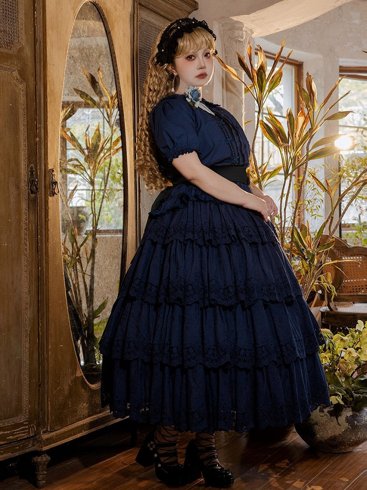 Elegant Multilayer Ruffled Floral Embroidery Skirt - Miss Point