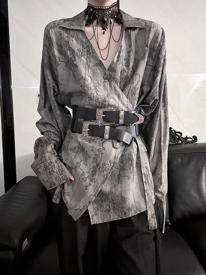 Cheongsam Shirt - Long Belt Sleeve Style Self-tie
