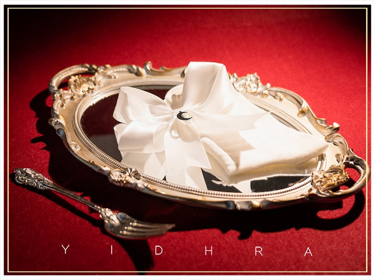 Schwarz-weiße Halbmond-Charms Bownkot Lolita Socken