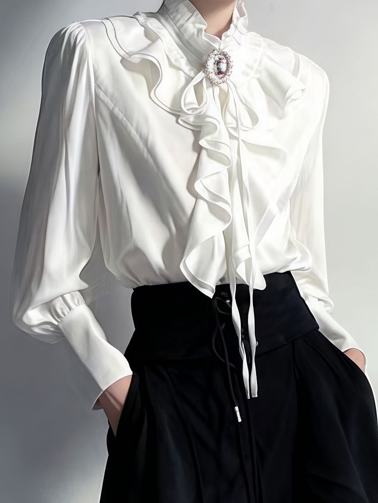 Ouji with White Jabot Blouse Lolita Collar
