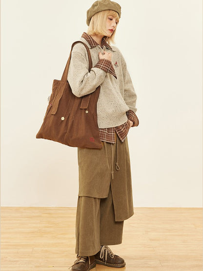 Asymmetrical Cut Pants 3 Wide-leg Design Colors